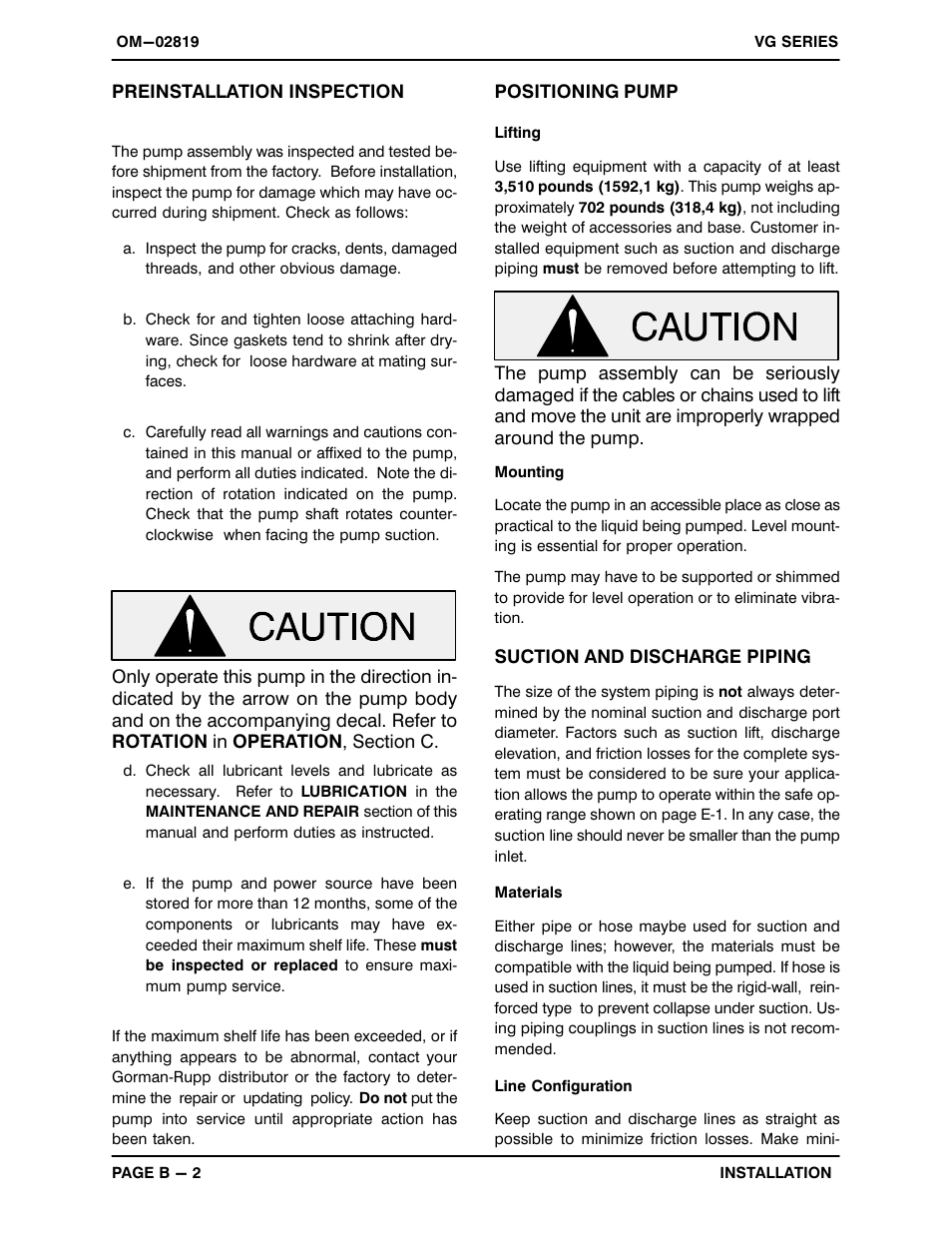 Gorman-Rupp Pumps VG8D3-B 1221466 and up User Manual | Page 8 / 30