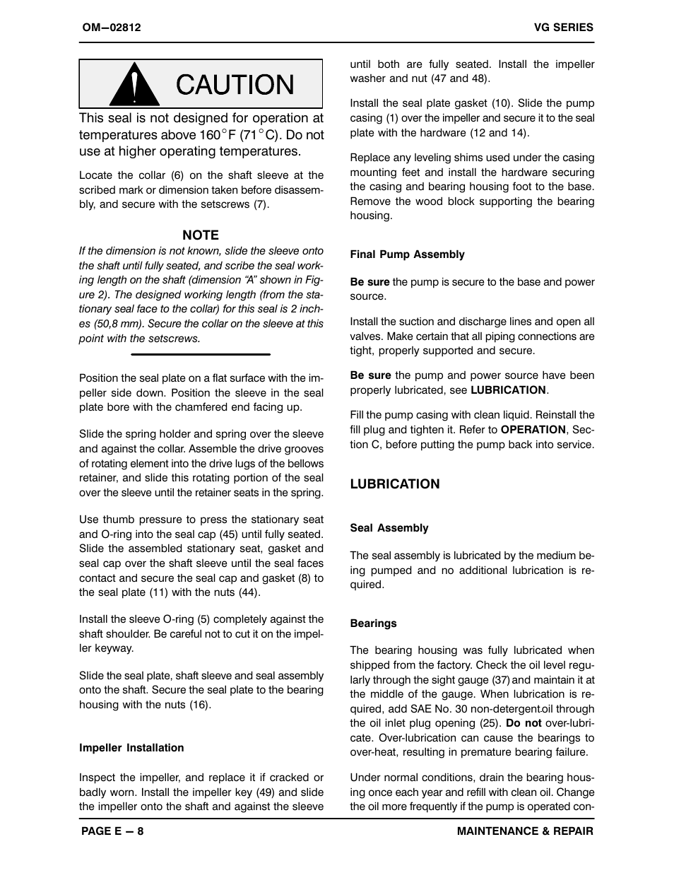 Gorman-Rupp Pumps VG3C3-B 1191580 and up User Manual | Page 28 / 30