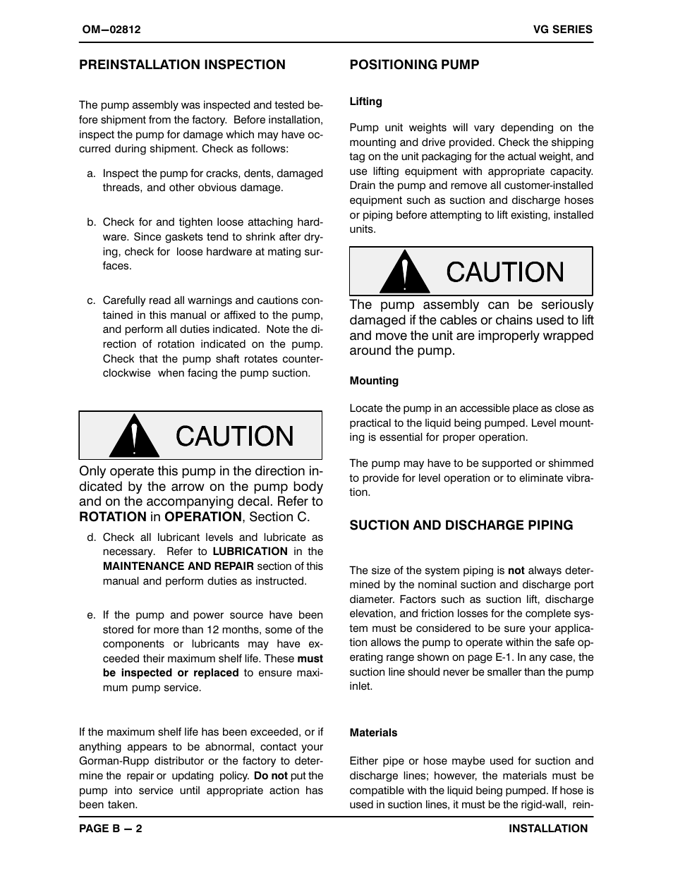 Gorman-Rupp Pumps VG3C3-B 1191580 and up User Manual | Page 8 / 30