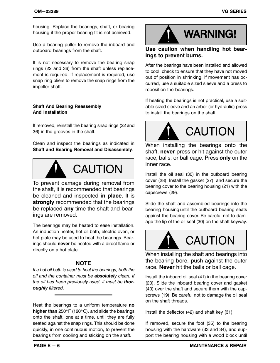 Gorman-Rupp Pumps VG1 1/4B3-B 1260463 and up User Manual | Page 30 / 34