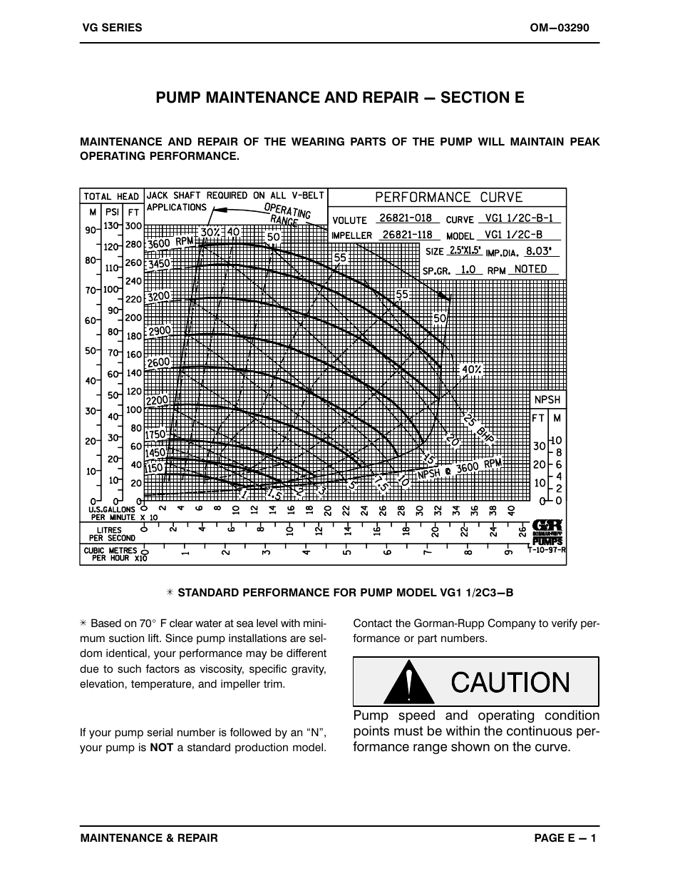 Pump maintenance and repair - section e | Gorman-Rupp Pumps VG1 1/2C3-B 1316095 and up User Manual | Page 21 / 30