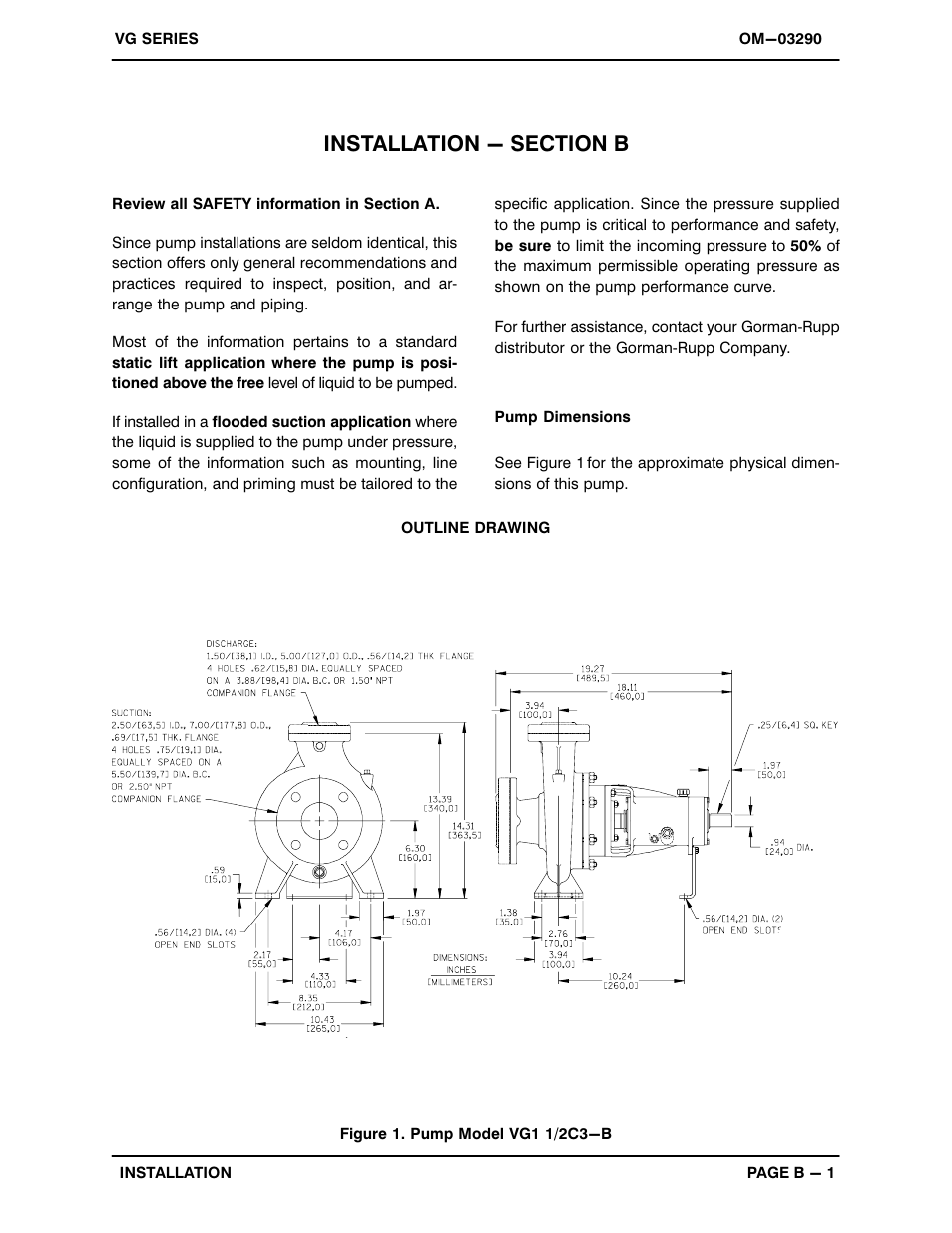 Installation - section b | Gorman-Rupp Pumps VG1 1/2C3-B 1316095 and up User Manual | Page 7 / 30