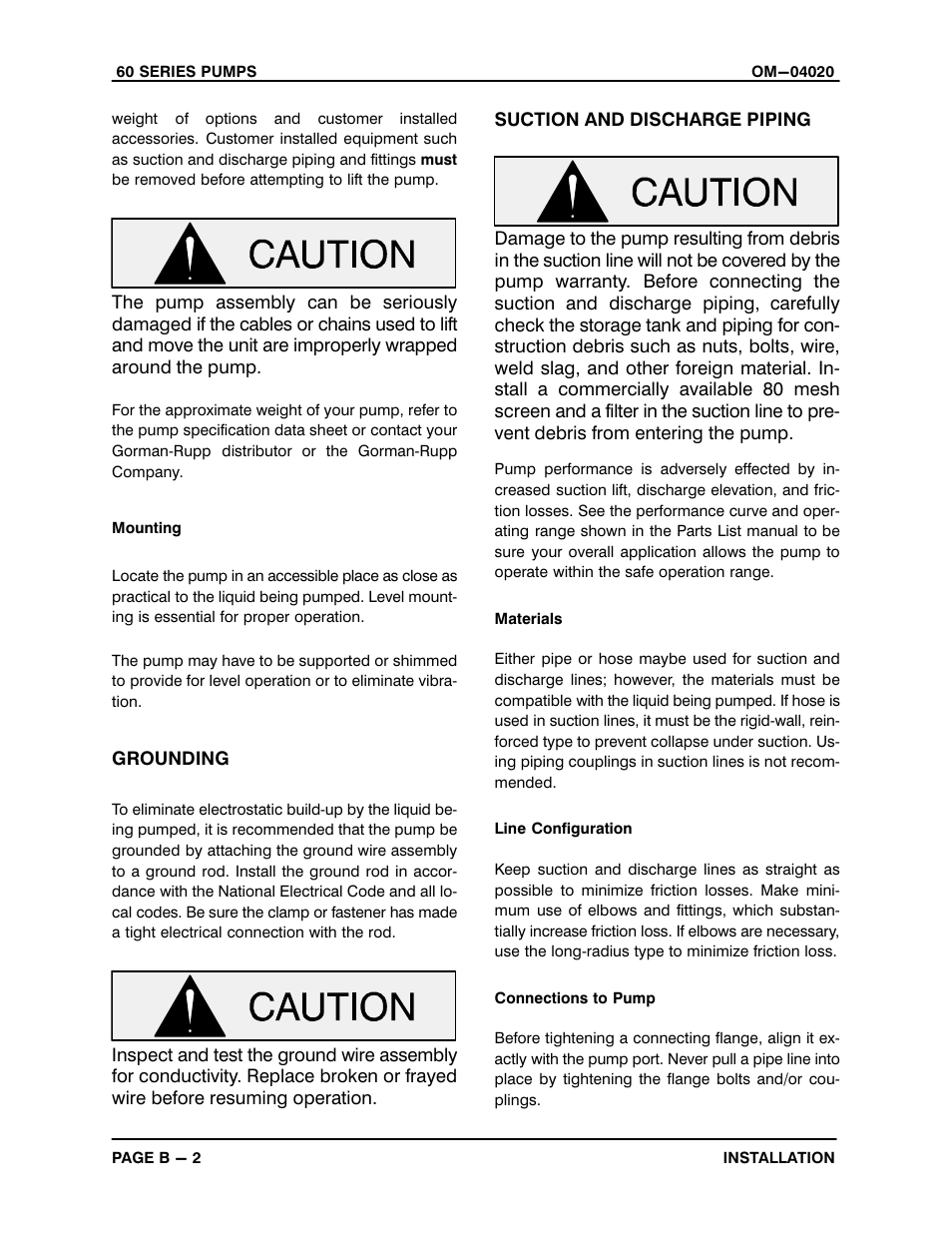 Gorman-Rupp Pumps 62E31-B All serial numbers User Manual | Page 8 / 18