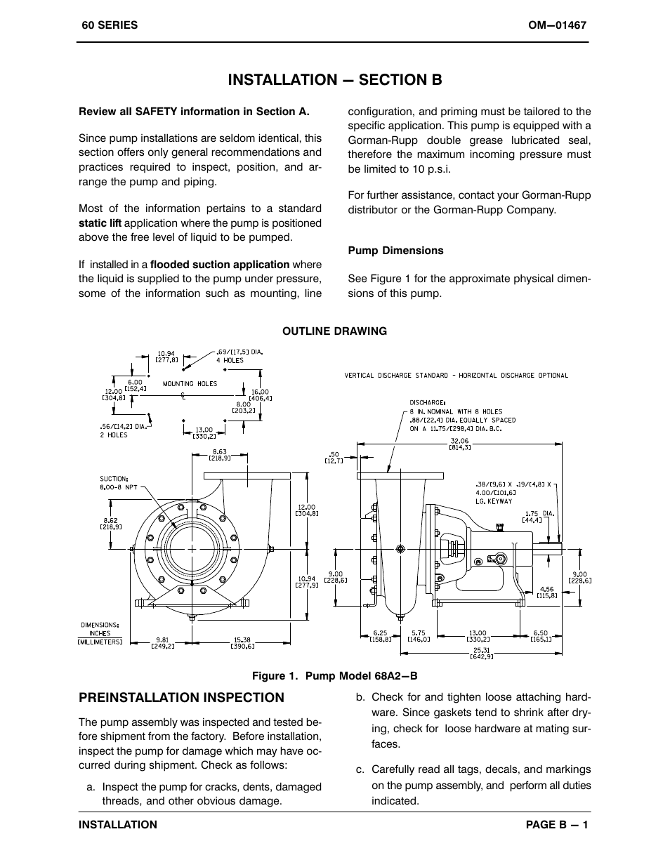 Installation - section b | Gorman-Rupp Pumps 68A2-B 818301 and up User Manual | Page 8 / 33