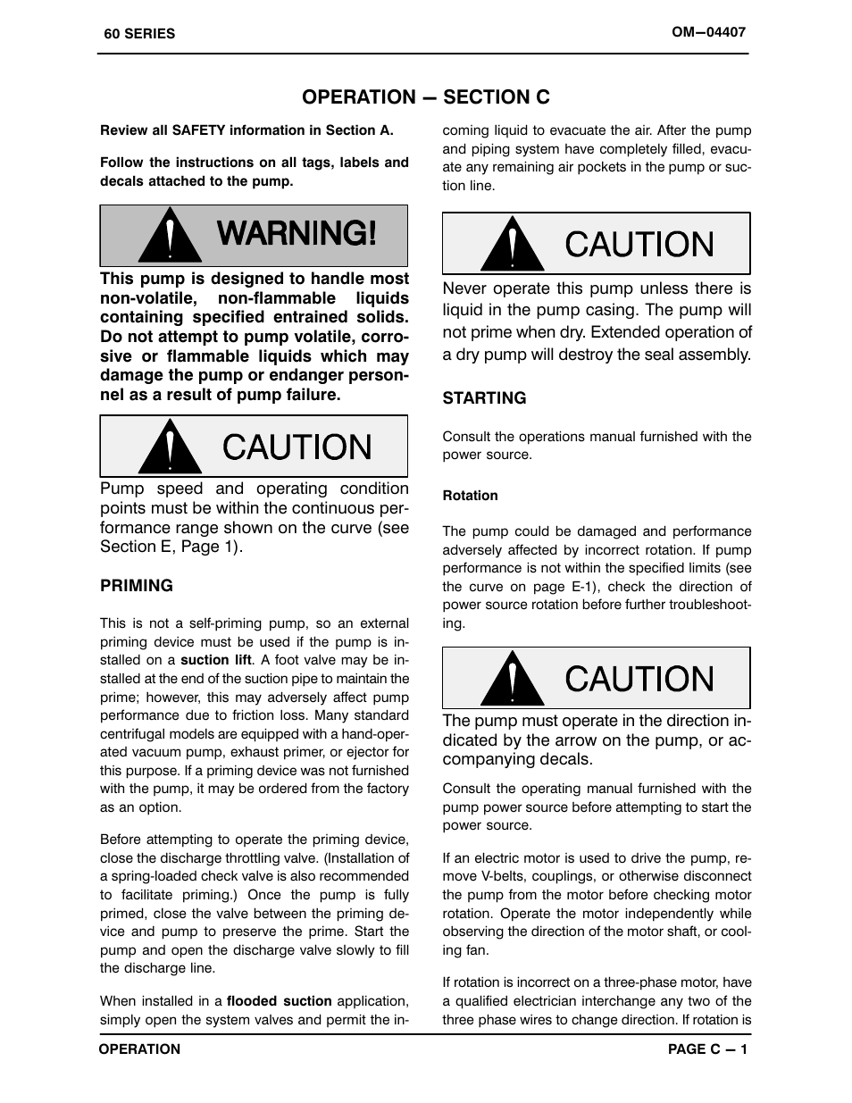 Operation - section c | Gorman-Rupp Pumps 612M60-B 1453214 and up User Manual | Page 14 / 32