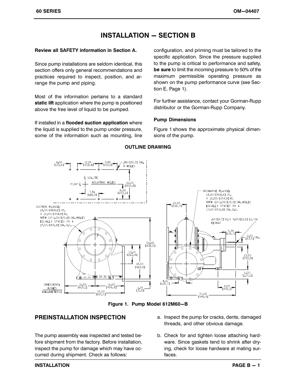 Installation - section b | Gorman-Rupp Pumps 612M60-B 1453214 and up User Manual | Page 8 / 32