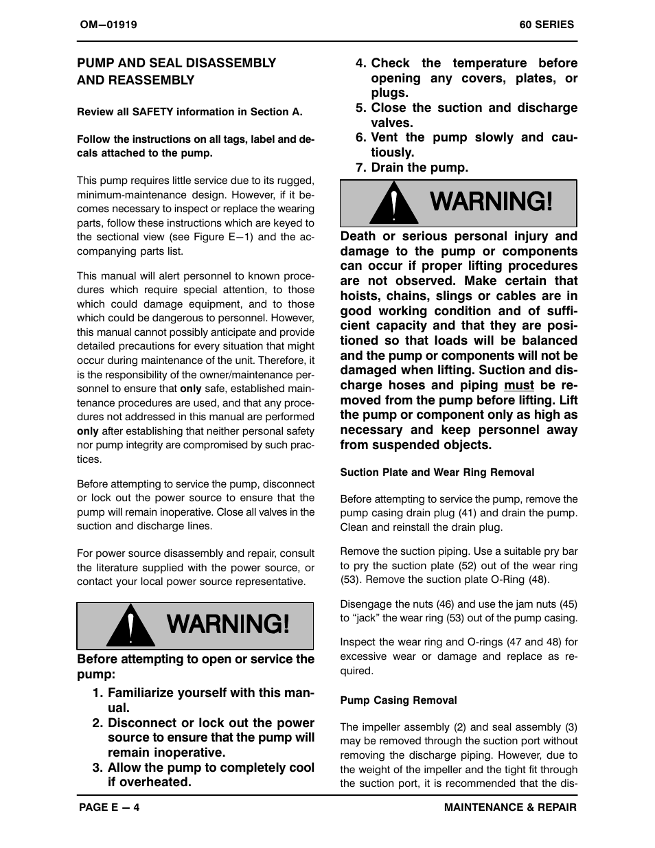 Pump and seal disassembly and reassembly | Gorman-Rupp Pumps 612L20B-B 806819 and up User Manual | Page 23 / 32