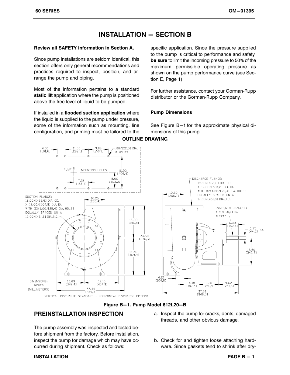 Installation - section b | Gorman-Rupp Pumps 612L20-B 814882 and up User Manual | Page 8 / 30