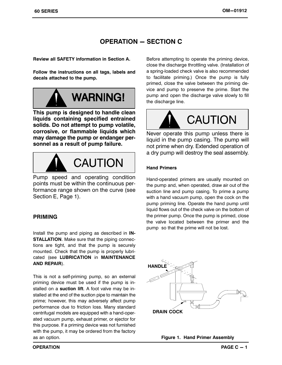 Operation | Gorman-Rupp Pumps 610M20B-B 699260 and up User Manual | Page 13 / 31