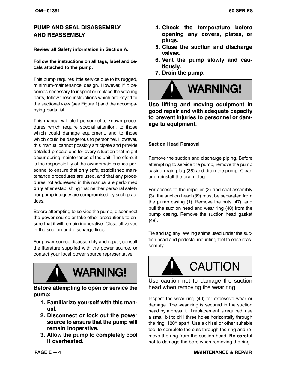 Pump and seal disassemblyand reassembly | Gorman-Rupp Pumps 610M20-B 688324 and up User Manual | Page 23 / 30