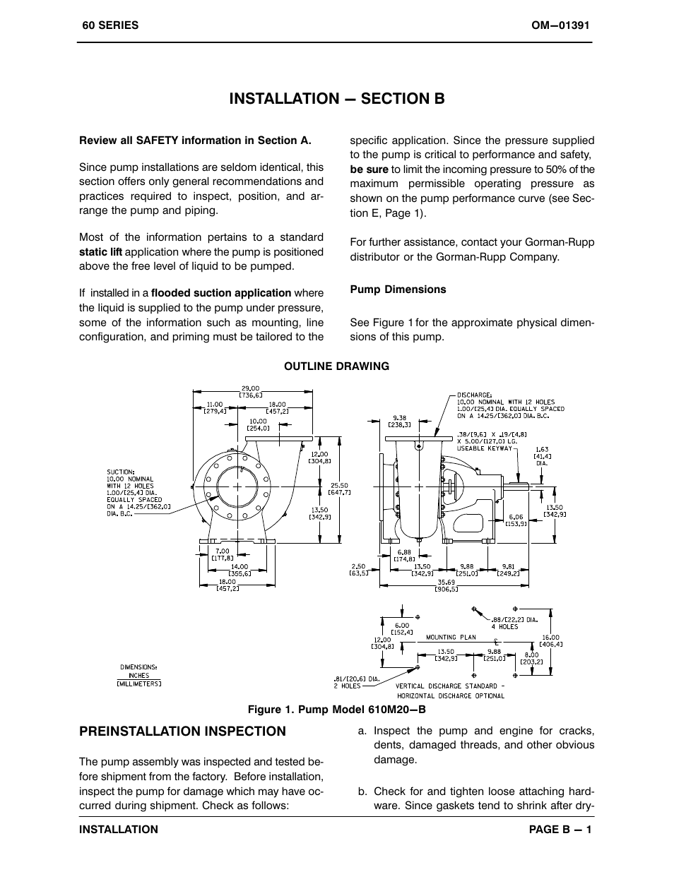 Installation - section b | Gorman-Rupp Pumps 610M20-B 688324 and up User Manual | Page 8 / 30