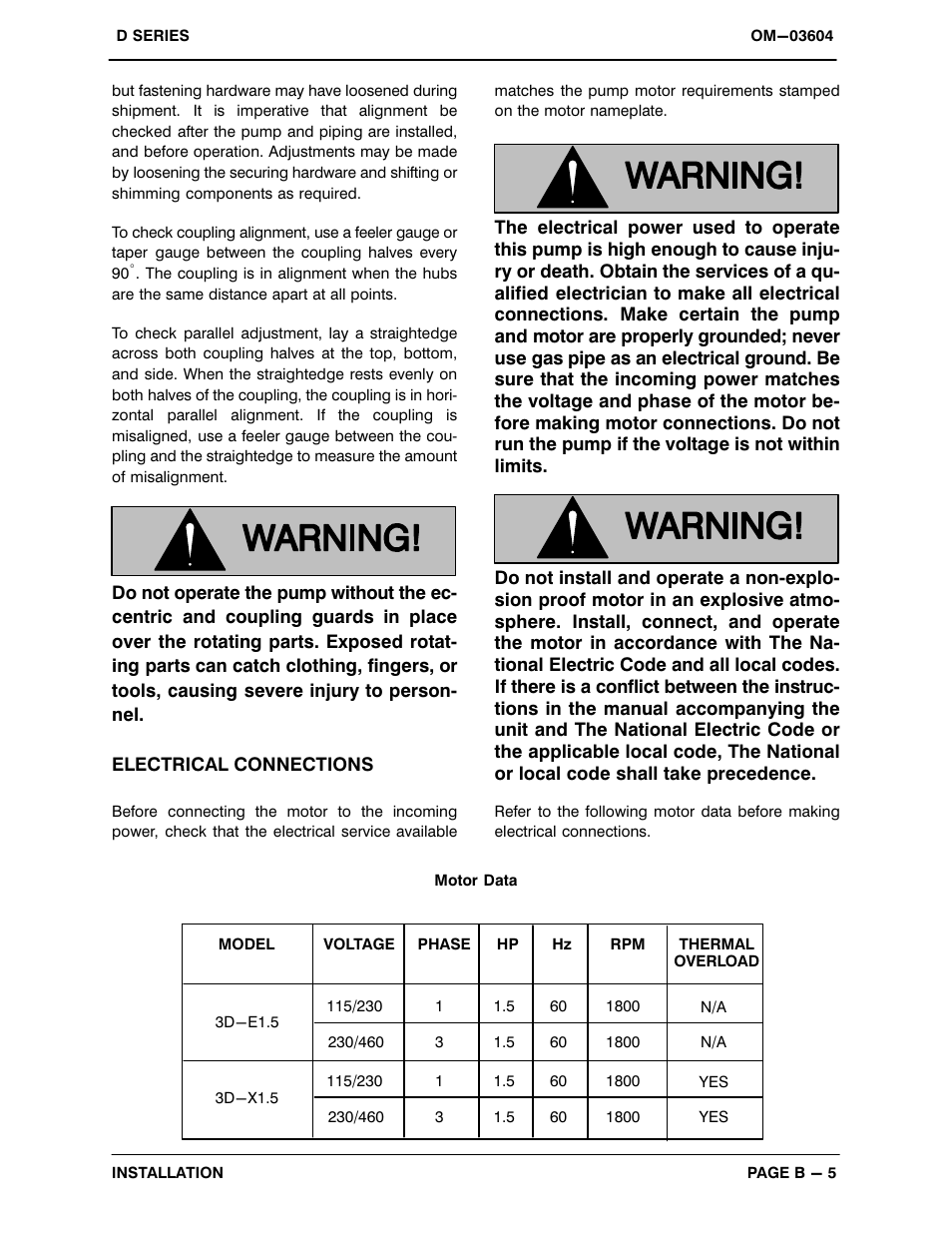 Gorman-Rupp Pumps 3D-E1.5 1P 883504 and up User Manual | Page 12 / 33