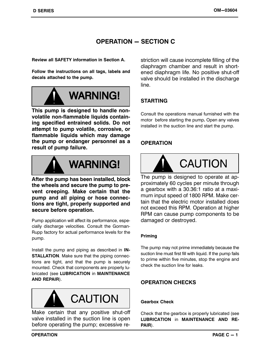 Operation - section c | Gorman-Rupp Pumps 3D-E1.5 1P 883504 and up User Manual | Page 13 / 33