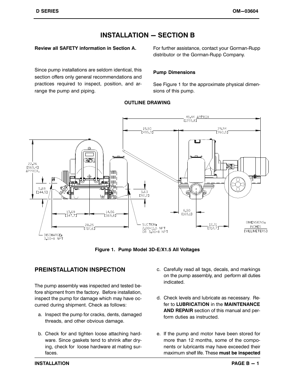 Installation - section b | Gorman-Rupp Pumps 3D-E1.5 1P 883504 and up User Manual | Page 8 / 33