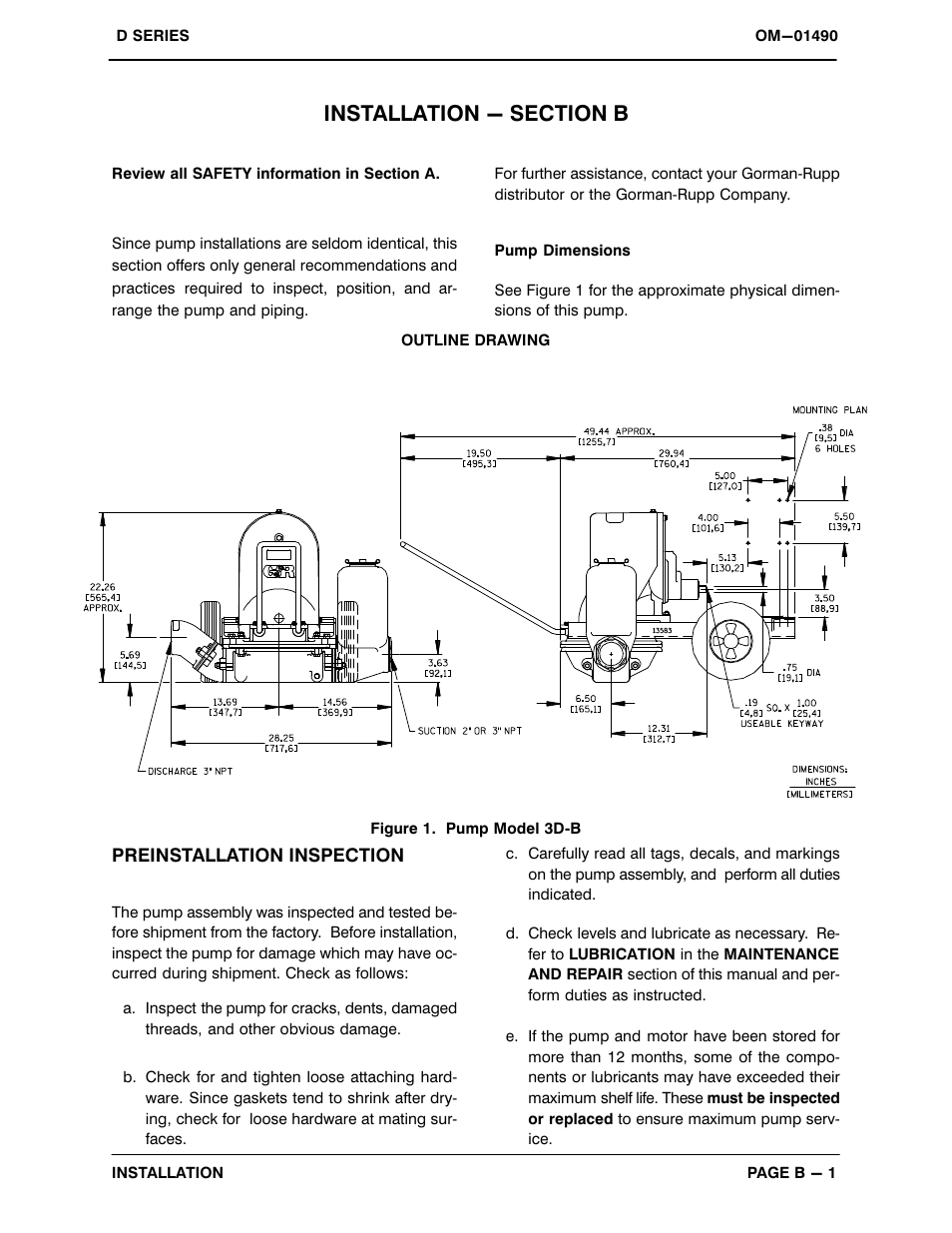 Installation - section b | Gorman-Rupp Pumps 3D-B 883512 and up User Manual | Page 8 / 33