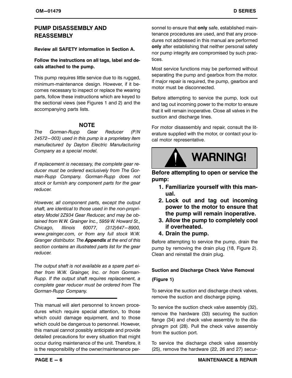 Disassembly and reassembly | Gorman-Rupp Pumps 2D-X.75 3P 652300 thru 1462003 User Manual | Page 22 / 27