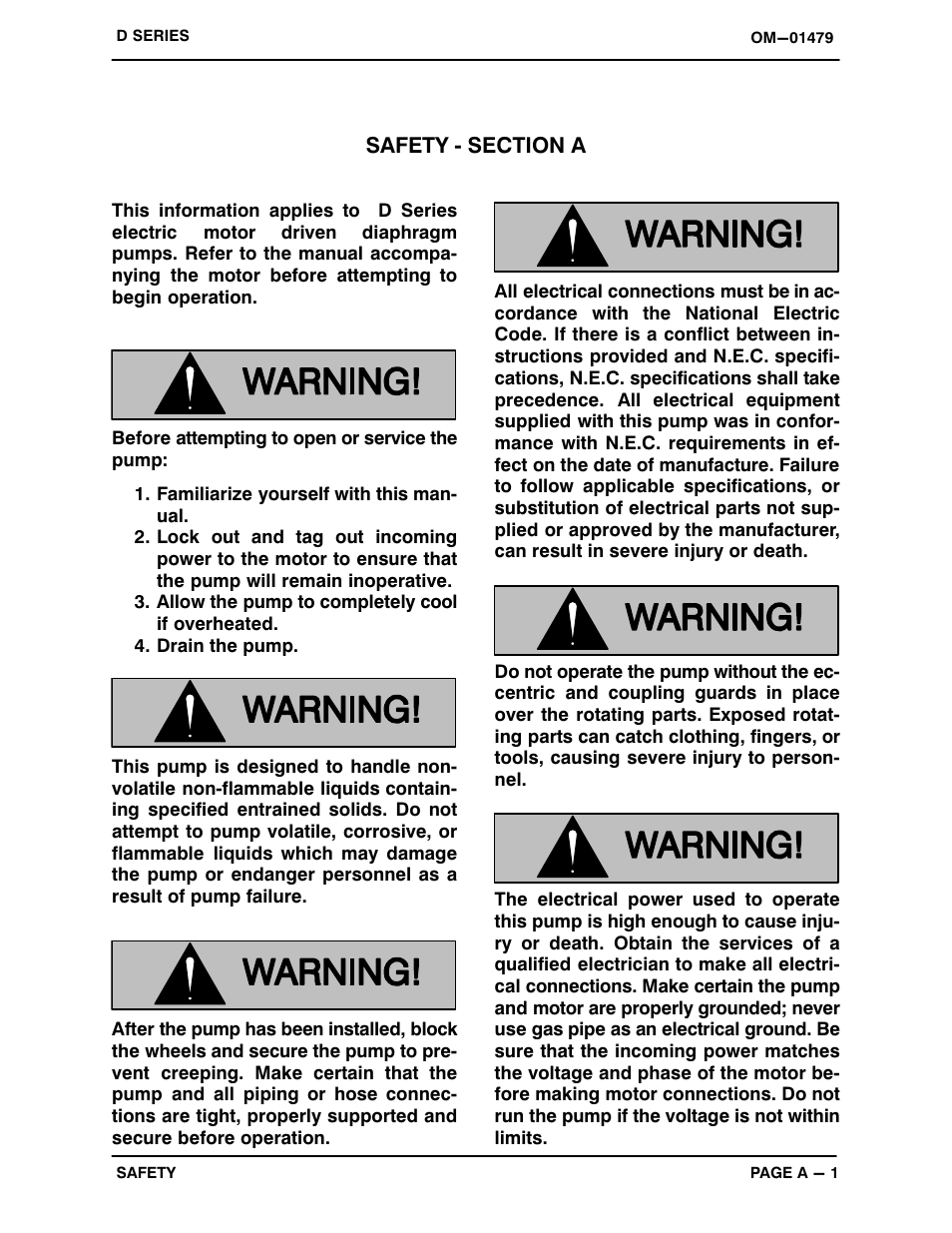 Safety | Gorman-Rupp Pumps 2D-X.75 3P 652300 thru 1462003 User Manual | Page 6 / 27