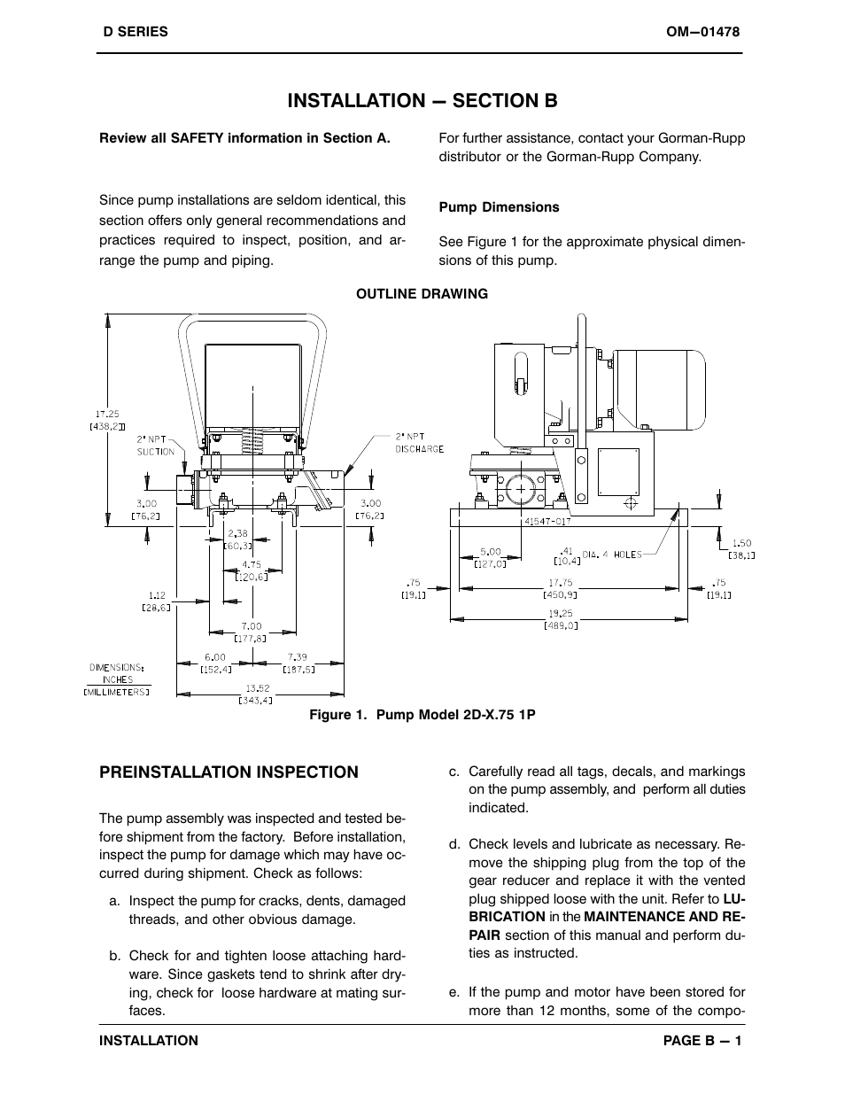 Installation | Gorman-Rupp Pumps 2D-X.75 1P 652300 thru 1462000 User Manual | Page 8 / 27