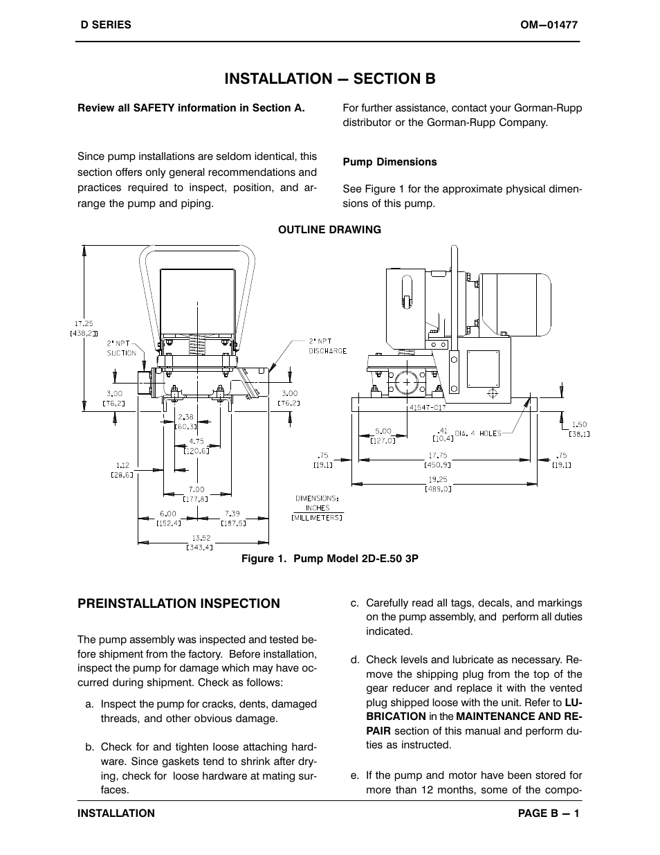 Installation | Gorman-Rupp Pumps 2D-E.50 3P 661275 thru 1467824 User Manual | Page 8 / 27