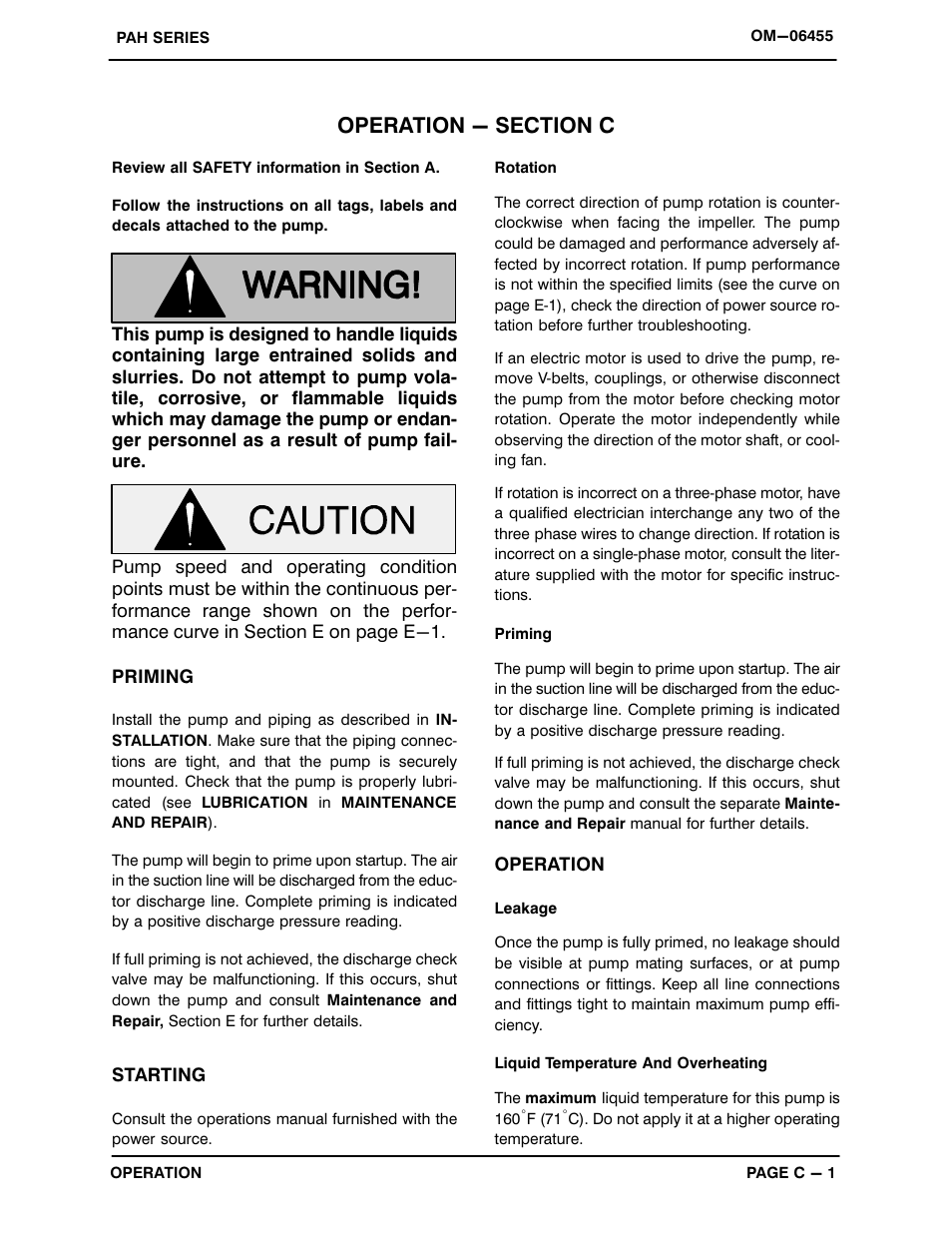 Operation - section c | Gorman-Rupp Pumps PAH8A60C-B 1537579 and up User Manual | Page 15 / 43