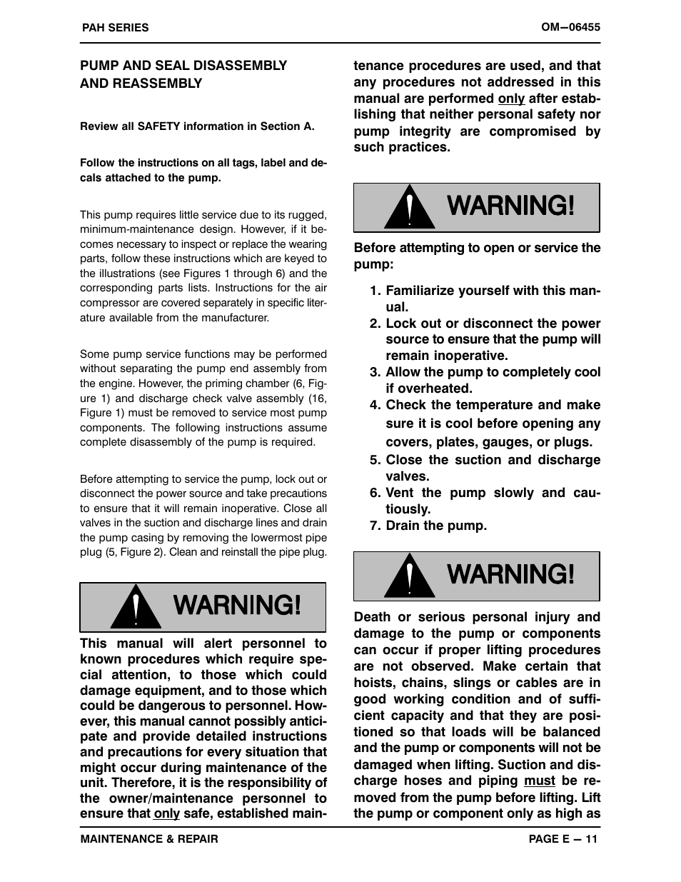 Pump and seal disassembly and reassembly | Gorman-Rupp Pumps PAH8A60C-B 1537579 and up User Manual | Page 33 / 43