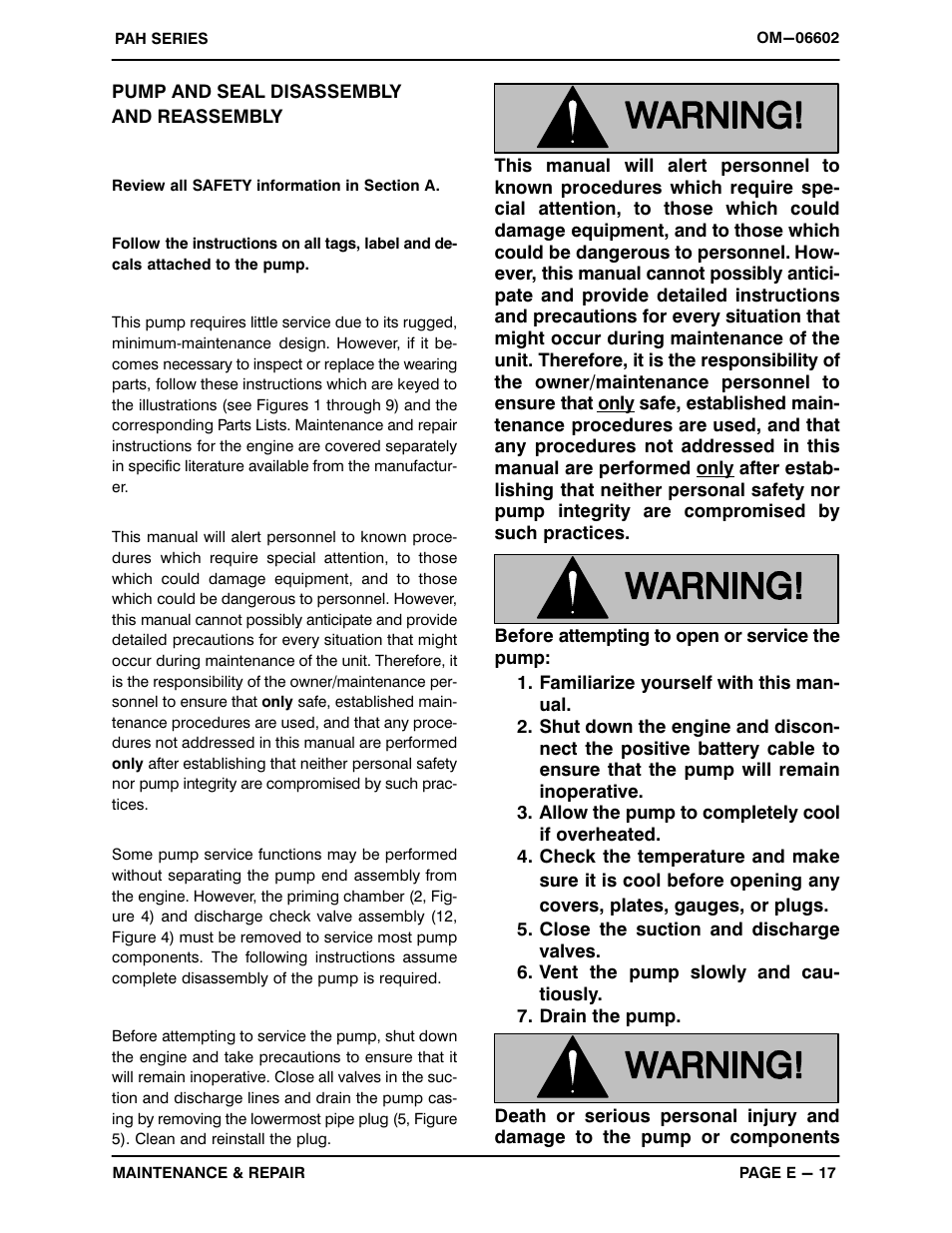 Pump and seal disassembly and reassembly | Gorman-Rupp Pumps PAH6B60-6068H IT4 1529202 and up User Manual | Page 40 / 50