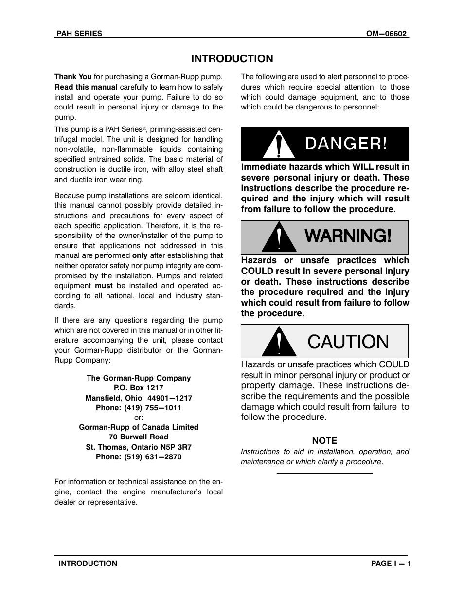 Introduction | Gorman-Rupp Pumps PAH6B60-6068H IT4 1529202 and up User Manual | Page 5 / 50