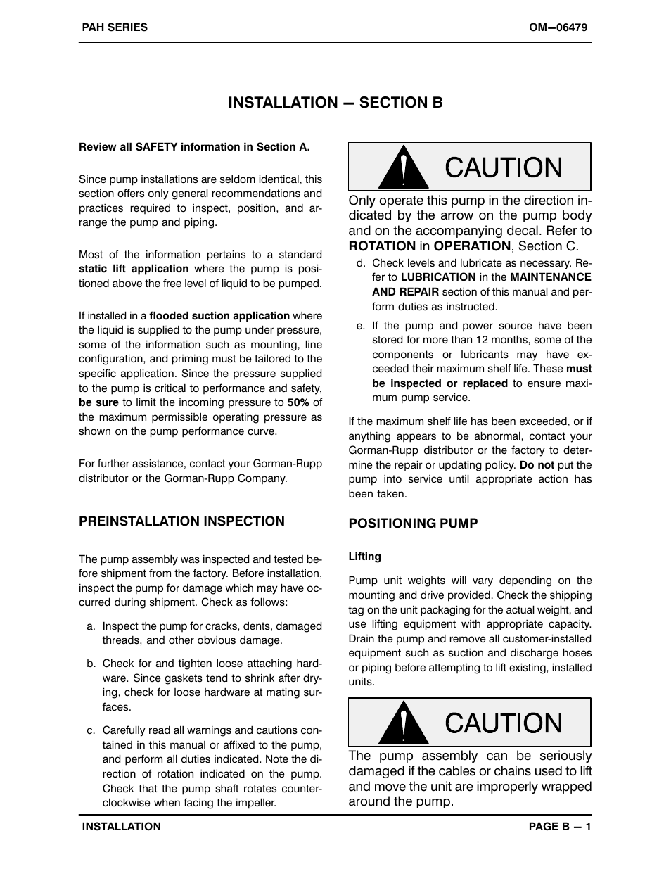 Installation - section b | Gorman-Rupp Pumps PAH4C60C-B 1503565 and up User Manual | Page 9 / 41