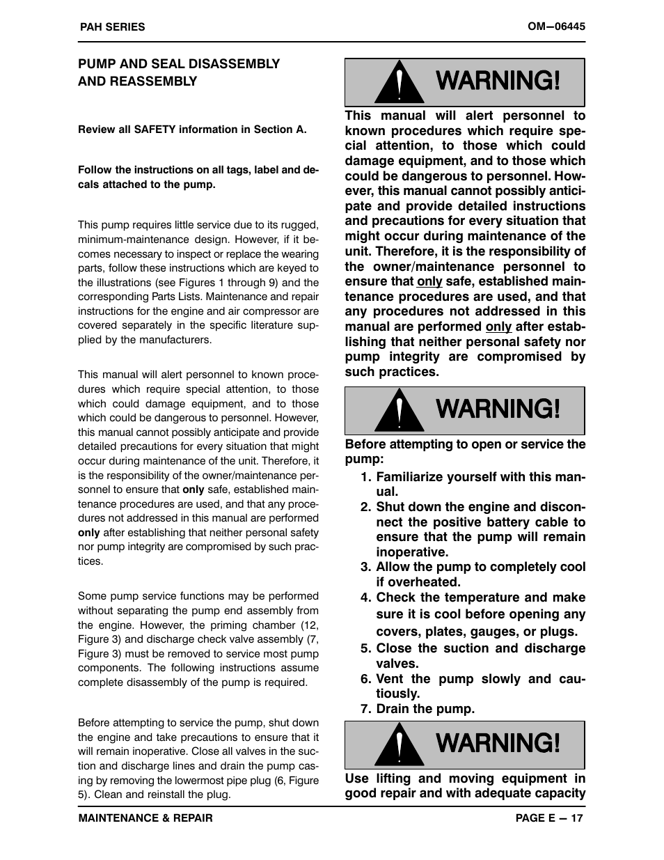 Pump and seal disassembly and reassembly | Gorman-Rupp Pumps PAH4B60-4045H 1484421 and up User Manual | Page 40 / 50
