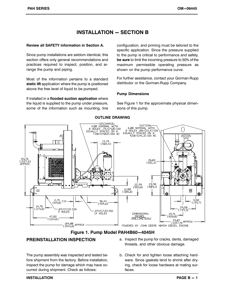 Installation - section b | Gorman-Rupp Pumps PAH4B60-4045H 1484421 and up User Manual | Page 9 / 50