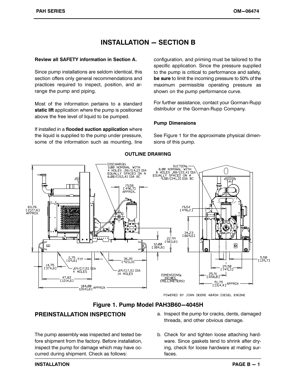 Installation - section b | Gorman-Rupp Pumps PAH3B60-4045H 1493144 and up User Manual | Page 9 / 49