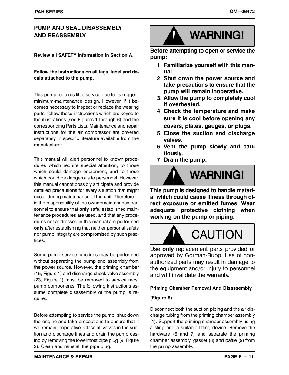 Pump and seal disassembly and reassembly | Gorman-Rupp Pumps PAH3A60C-B 1524589 and up User Manual | Page 32 / 41