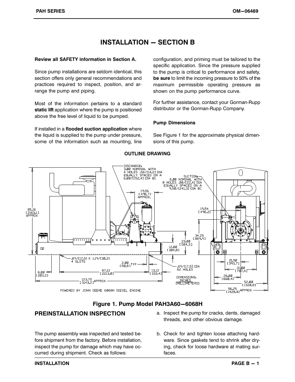 Installation - section b | Gorman-Rupp Pumps PAH3A60-6068H 1522805 and up User Manual | Page 9 / 47