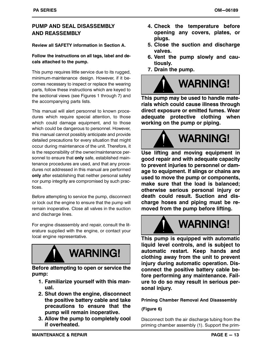 Pump and seal disassembly and reassembly | Gorman-Rupp Pumps PA6F60-4045T 1521221 and up User Manual | Page 35 / 45