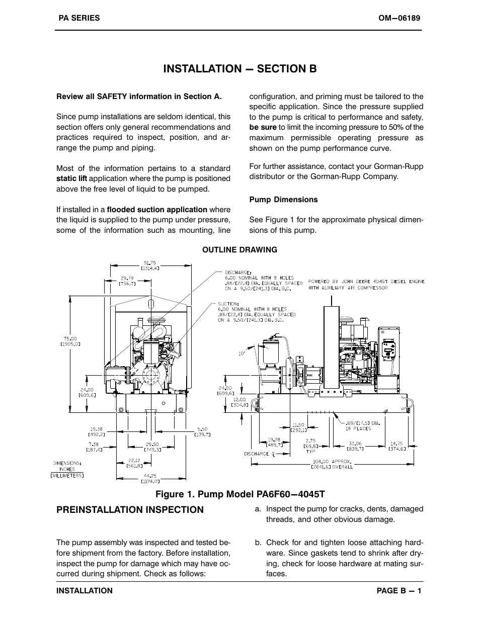 Installation - section b | Gorman-Rupp Pumps PA6F60-4045T 1521221 and up User Manual | Page 9 / 45