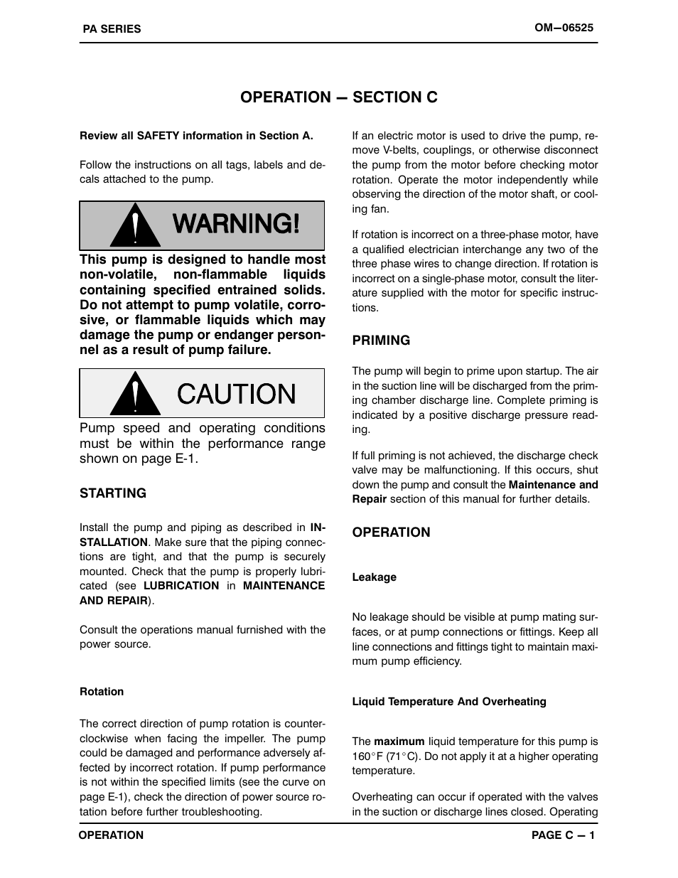 Operation - section c | Gorman-Rupp Pumps PAV3A60C-B 1511107 and up User Manual | Page 14 / 40