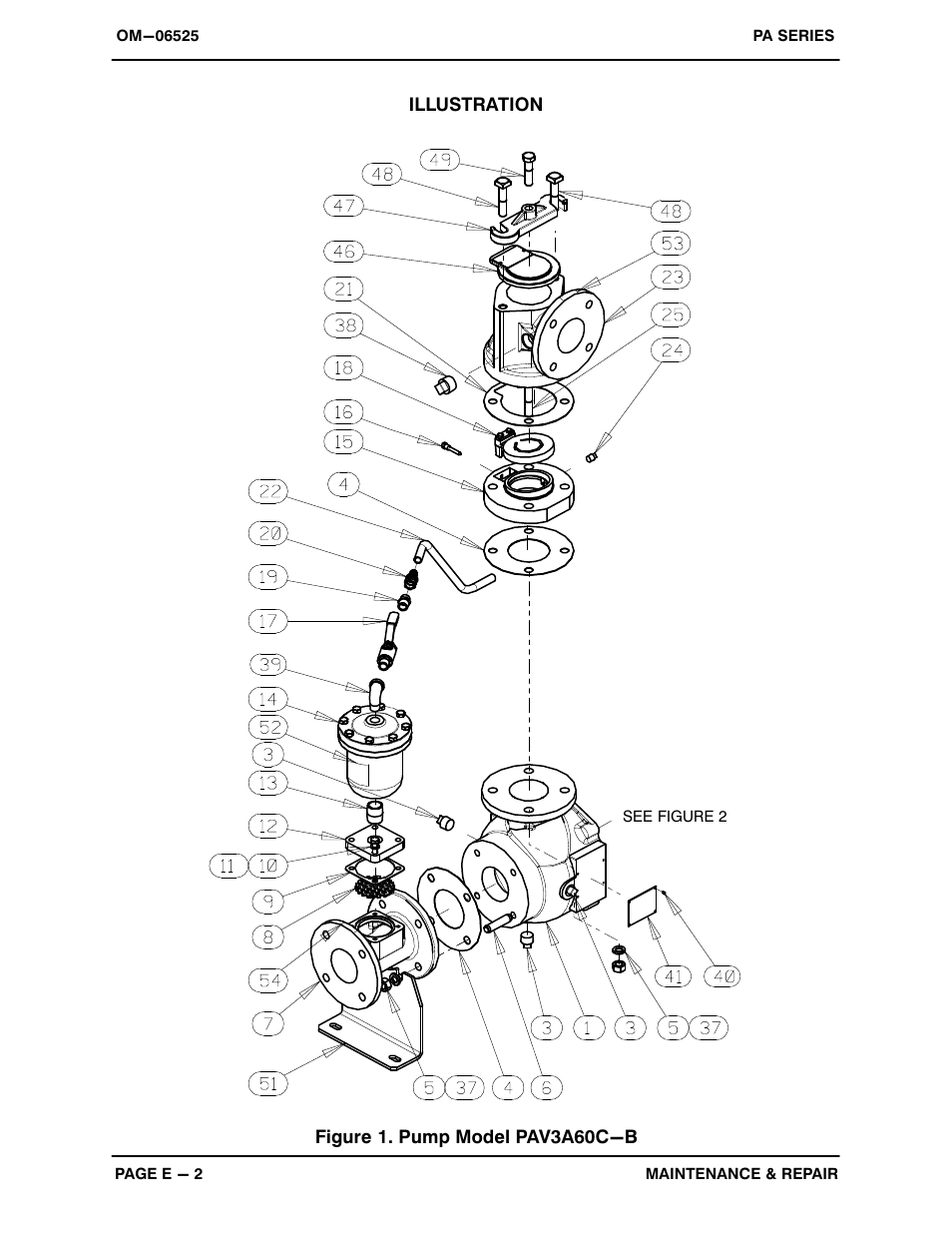 Illustration, Figure 1. pump model pav3a60c-b | Gorman-Rupp Pumps PAV3A60C-B 1511107 and up User Manual | Page 22 / 40