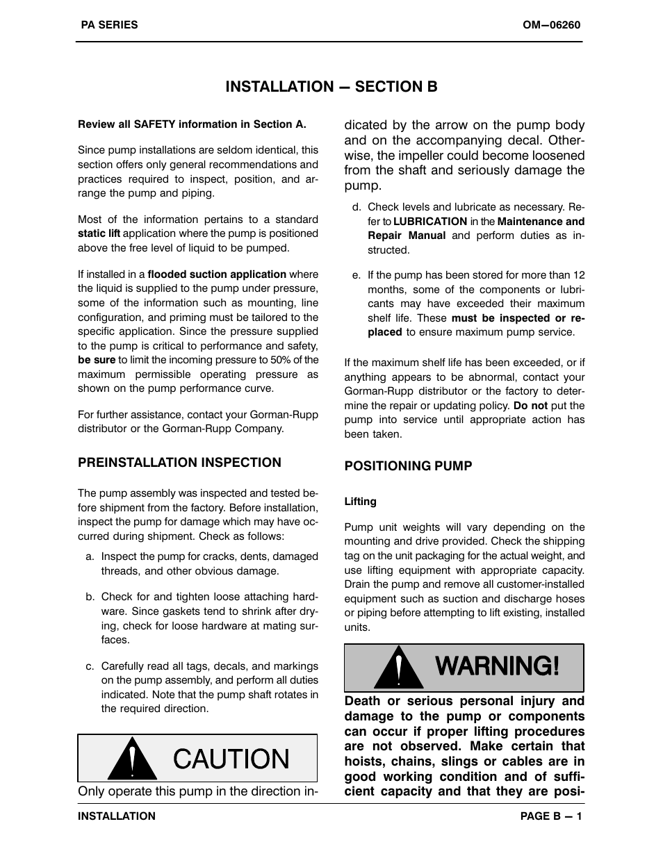 Installation - section b | Gorman-Rupp Pumps PAV3B60C-3TNV70 1433753 and up User Manual | Page 8 / 40