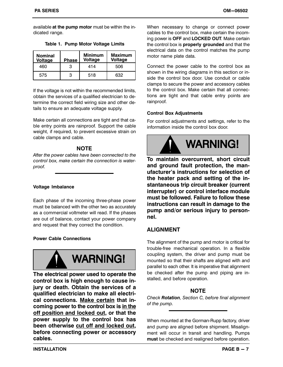 Gorman-Rupp Pumps PAV3C60C-B-E10 575/3 All serial numbers User Manual | Page 15 / 51