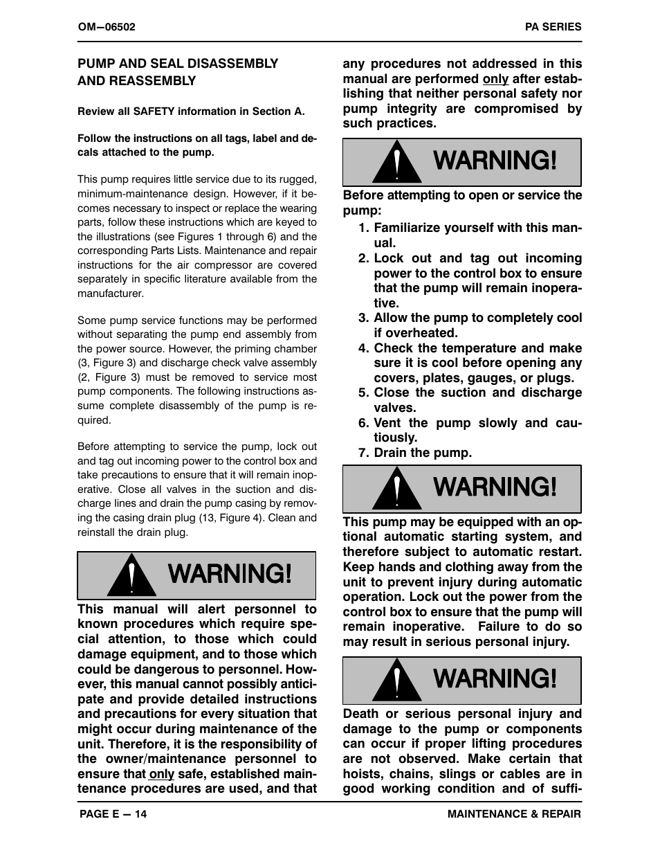 Pump and seal disassembly and reassembly | Gorman-Rupp Pumps PAV3C60C-B-E10 575/3 All serial numbers User Manual | Page 41 / 51