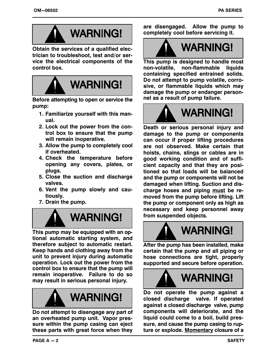 Gorman-Rupp Pumps PAV3C60C-B-E10 575/3 All serial numbers User Manual | Page 7 / 51