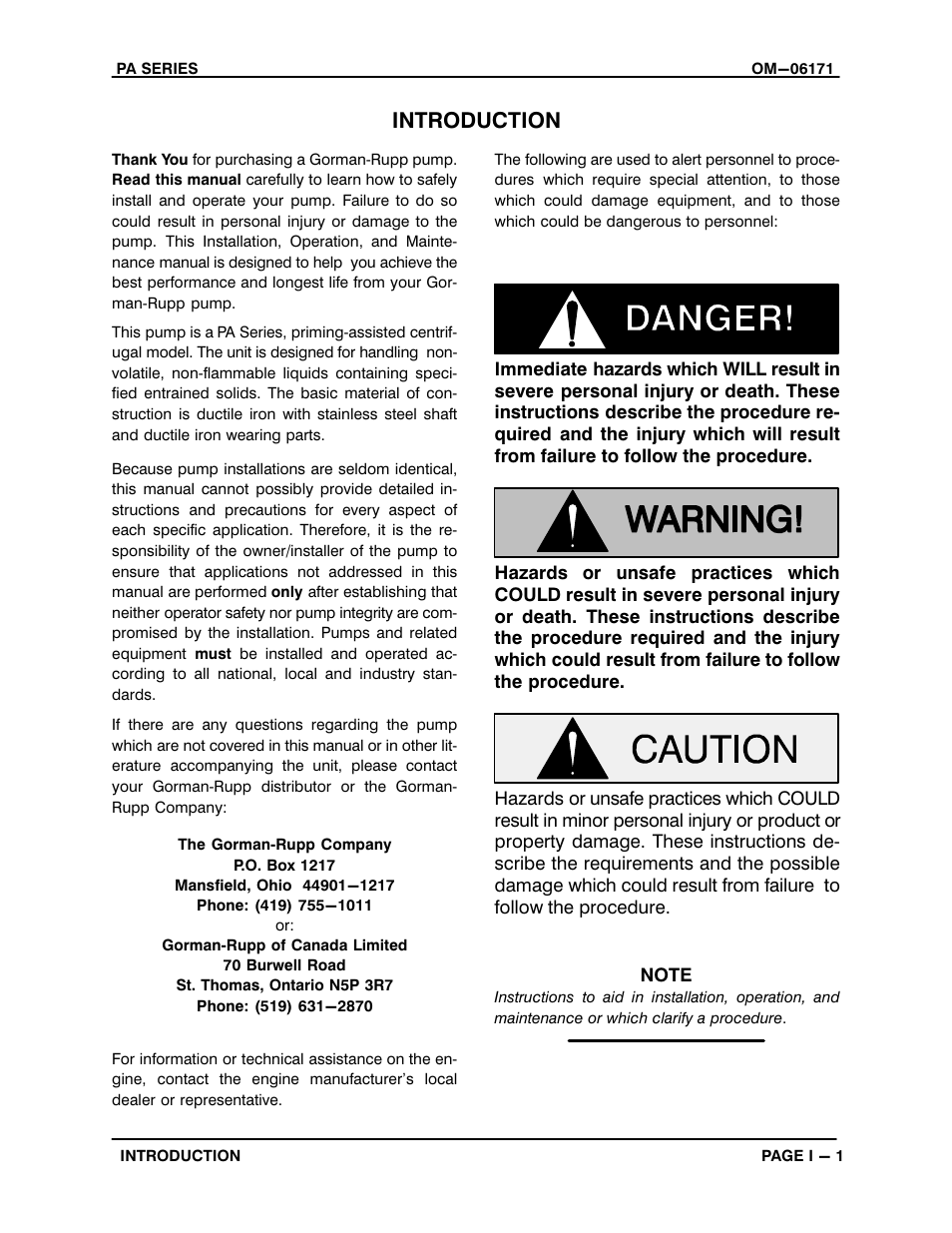 Introduction | Gorman-Rupp Pumps PA6C60-C4.4T 1404116 and up User Manual | Page 5 / 46