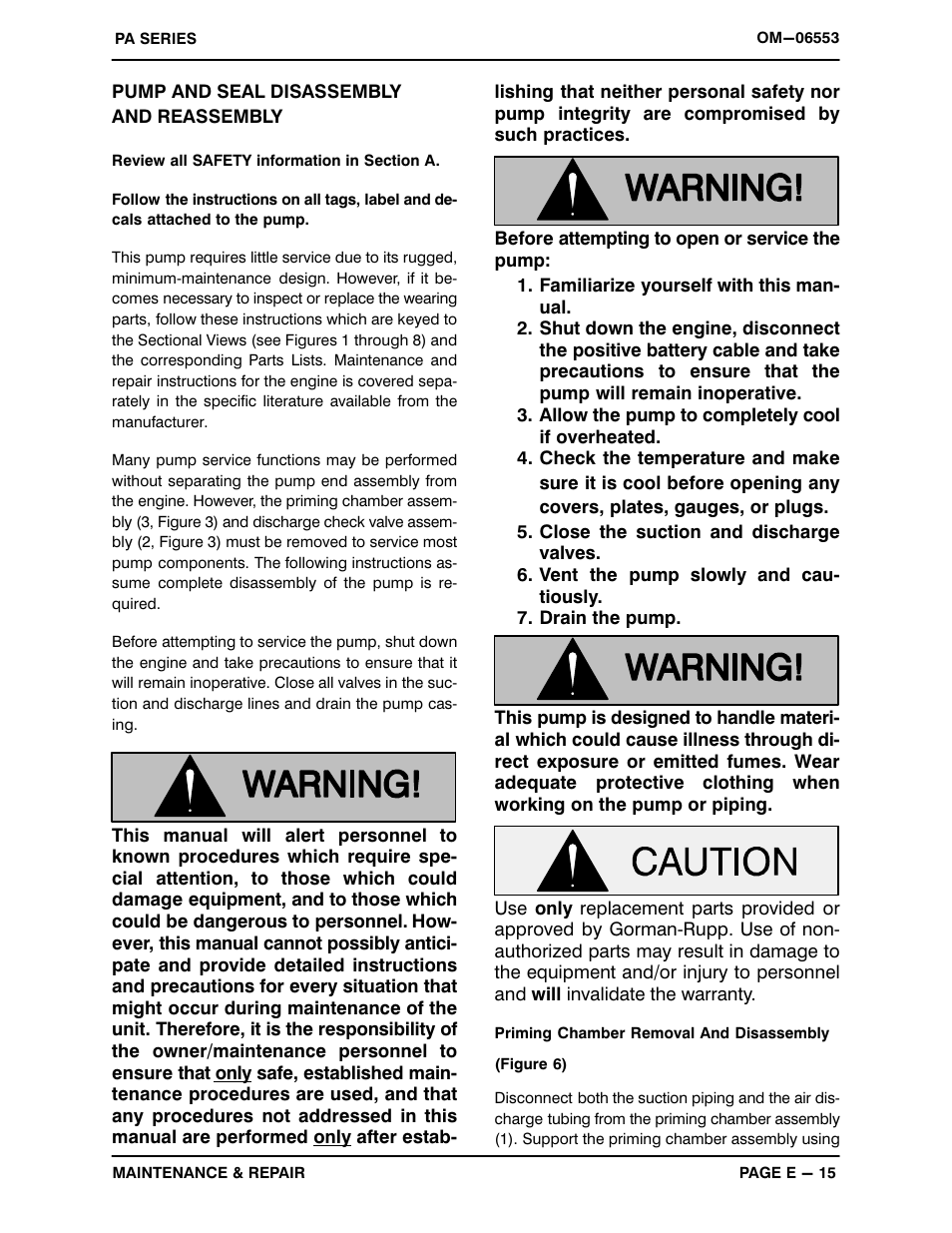 Pump and seal disassembly and reassembly | Gorman-Rupp Pumps PA6C60-QSB4.5P 1537244 and up User Manual | Page 37 / 48