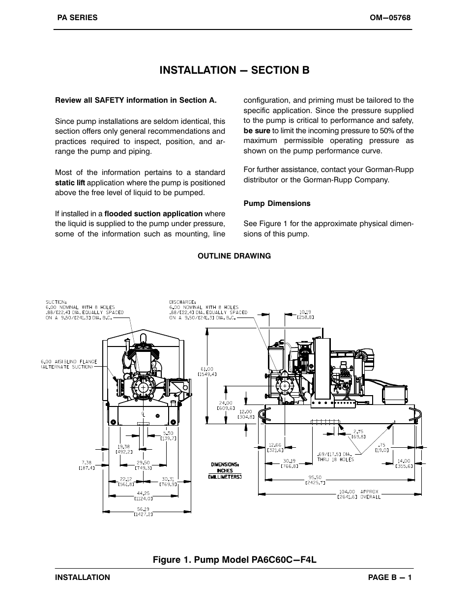 Installation - section b | Gorman-Rupp Pumps PA6C60C-F4L 1318119 thru 1504810 User Manual | Page 8 / 49