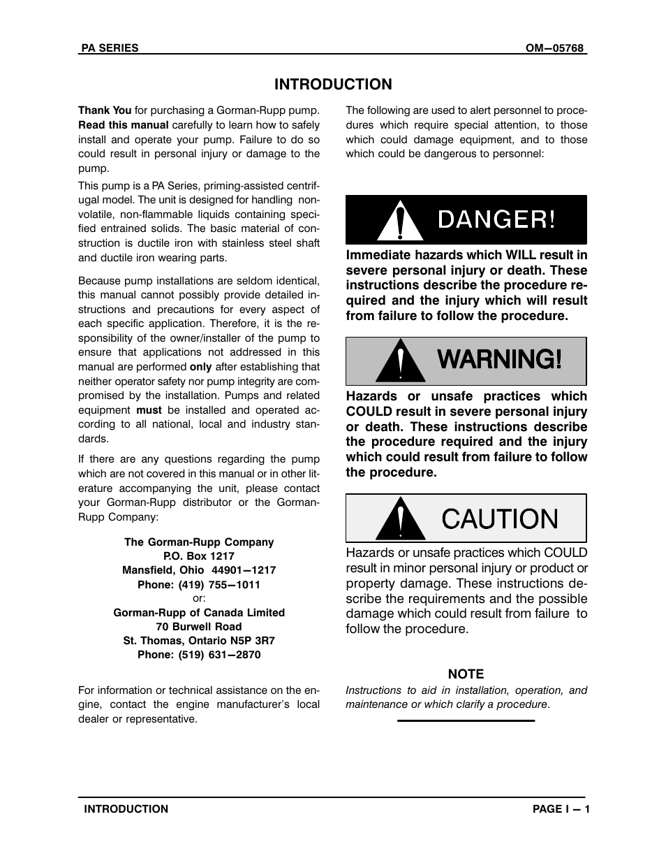 Introduction | Gorman-Rupp Pumps PA6C60C-F4L 1504811 and up User Manual | Page 5 / 50