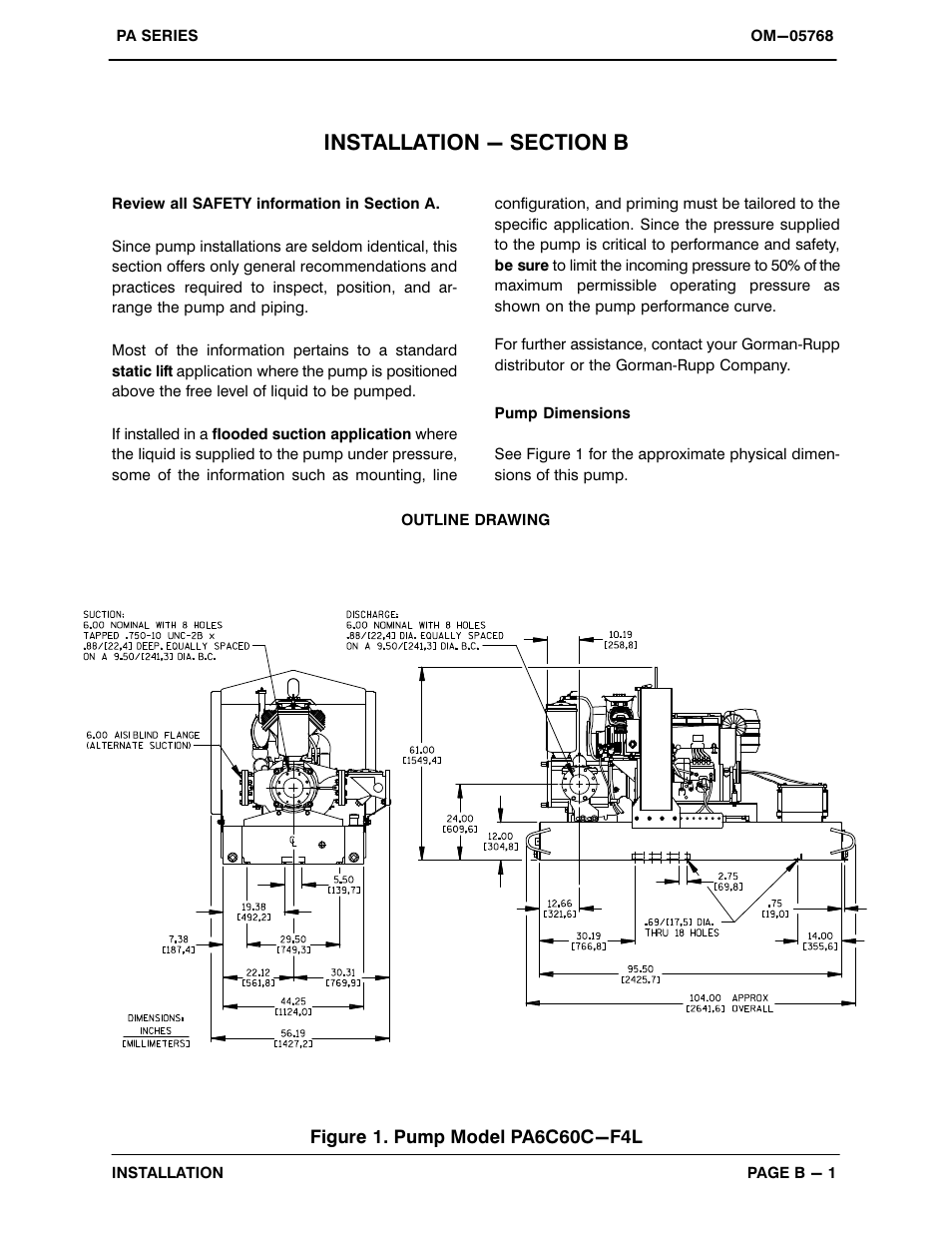 Installation - section b | Gorman-Rupp Pumps PA6C60C-F4L 1504811 and up User Manual | Page 8 / 50