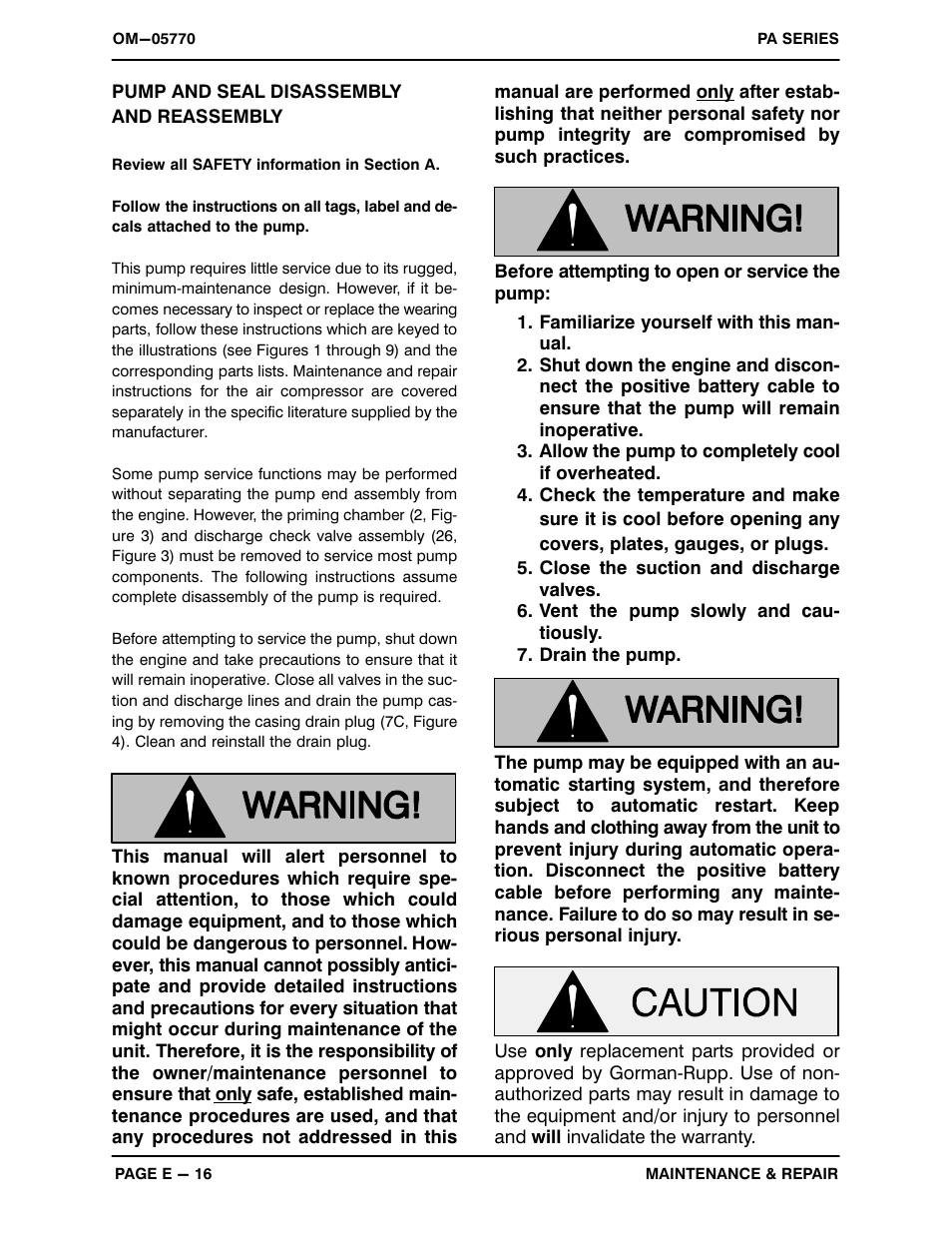 Pump and seal disassembly and reassembly | Gorman-Rupp Pumps PA6C60C-F5L All serial numbers User Manual | Page 38 / 50