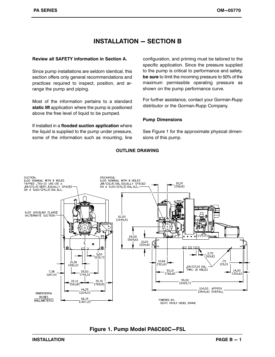 Installation - section b | Gorman-Rupp Pumps PA6C60C-F5L All serial numbers User Manual | Page 8 / 50