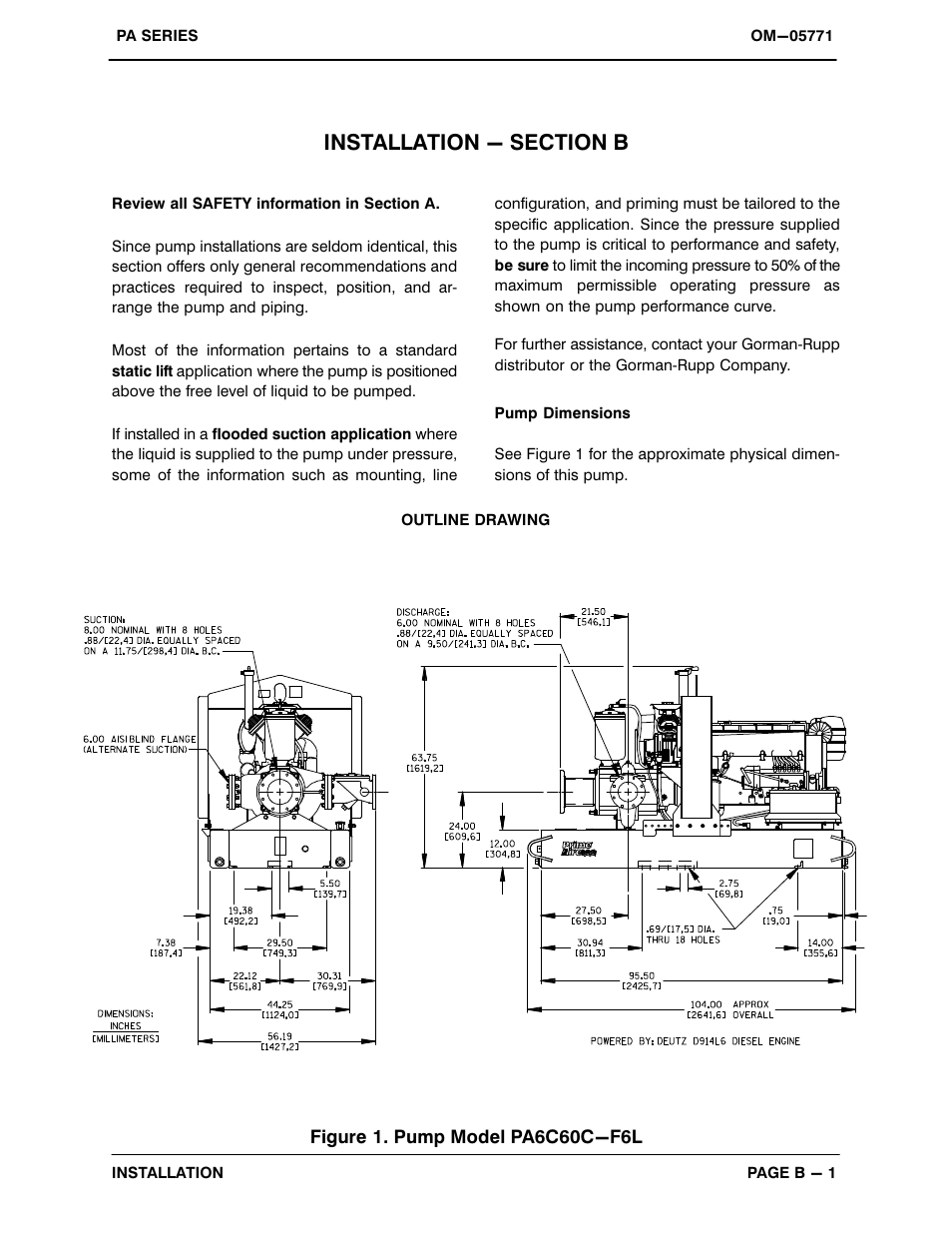 Installation - section b | Gorman-Rupp Pumps PA6C60C-F6L 1477478 and up User Manual | Page 8 / 49