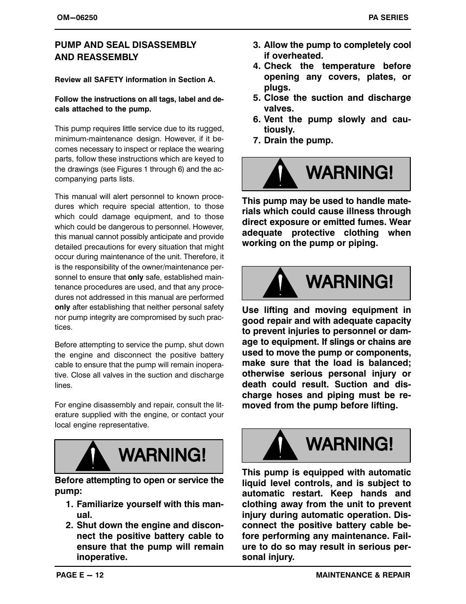 Pump and seal disassemblyand reassembly | Gorman-Rupp Pumps PA6B60-6068H 1421583 and up User Manual | Page 34 / 45